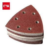 50pcs Sandpaper Triangular Sanding Discs Hook Loop Abrasive Paper Tools Buffing Sheet Sandpaper 8 Hole Sander Polishing Pad