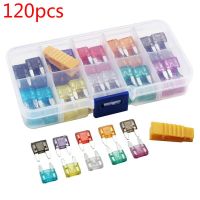 120 Pcs/box Car Insurance Sheet Plastic Box  With Clip Profile Small Size Blade Car Fuse Assortment for Auto Car Truck Set . Fuses Accessories