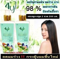 ☘️(มะกรูด 2 ขวด)แชมพูสมุนไพรต้มสดจากเตาถ่าน สูตรมะกรูด 4YL Thailand สูตรลดร่วง ลดคัน เร่งงอกใหม่ บำรุงรากผม ผมดกดำ เงางาม