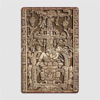 Ancient Astronaut. Pakal Maya Sarcophagus Lid. Metal Sign Wall Pub Wall Plaques Printing Tin Sign Poster