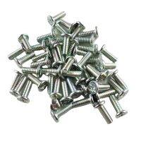 100 pcs Iron CM Cross 2mm height Flat Head Screw Bolt M5x14