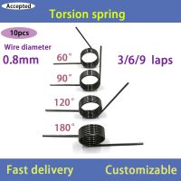 Wire Diameter 0.8mm 3/6/9Coils Spring Steel V-spring Torsion Tiny Torsion Springs Hairpin Spring 180/120/90/60 Degree Electrical Connectors