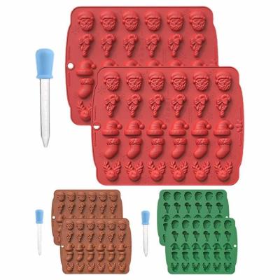 Christmas Baking Molds 2pcs/Set Christmas Reindeer Stocking Hat Candy Baking Mould 30 Cavity Non-Stick Chocolate Jelly Fondant Cake Mold for Handmade Party Supplies sweetie