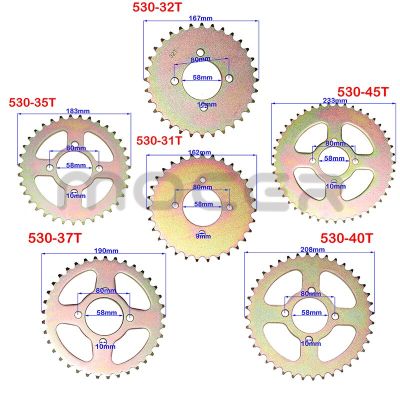 โซ่530 31T/32T/35T/37T/40T/45T ฟัน58Mm เฟืองห่วงโซ่ด้านหลังสำหรับ ATV Quad Pit จักรยานสกปรกรถบั๊กกี้โกคาร์ทรถจักรยานยนต์