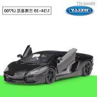 ? โมเดลรถ ของขวัญสำหรับเด็ก WELLY 1:34-36 Lambo Aventador LP700 รถสปอร์ตจำลองโมเดลรถสำเร็จรูป