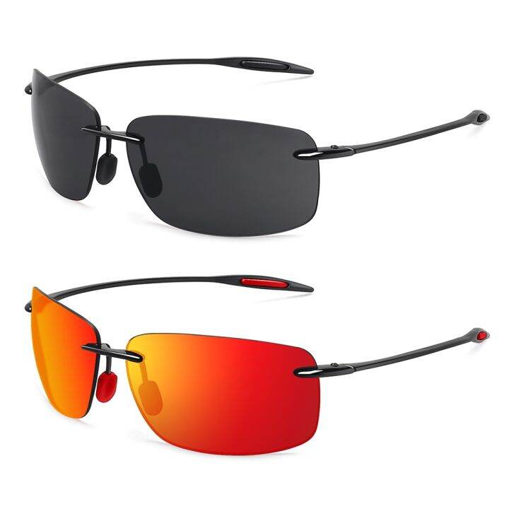 JULI The Matrix Classic Sports Rimless Sunglasses Men Orange Male