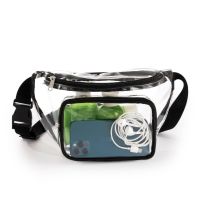 Men Women Clear Fanny Pack Waterproof Waist Bag PVC Transparent Adjustable Belt Bum Bag Outdoor Sports Crossbody Chest Bag Running Belt