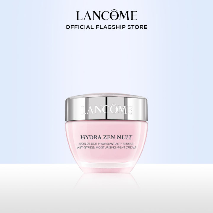 lancome-hydra-zen-moisturising-night-cream-50-ml-ลังโคม-ครีมสำหรับกลางคืน-เพิ่มความชุ่มชื้นละมุนละไมที่คลี่คลุมผิวให้รู้สึกนุ่มสบาย-ยามค่ำคืน-ครีมบำรุง