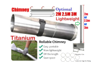Rollable Titanium Chimney Replacement W แหวนสำหรับ Outdoor Camping เต็นท์ไม้เตา Accessories