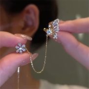 New Arrival Shiny Crystal Butterfly Ear Cuff Clip Earrings For Women