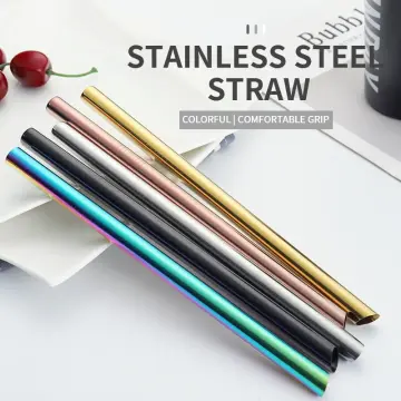 Drinking Straw Reusable Metal Straw Set Heart-shaped Bubble Tea Straws 304  Stainless Steel Pearl Milkshake Straw Set