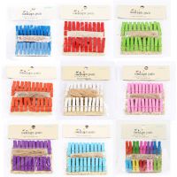 【jw】✕  35x7mm/set 20pcs Colored Photo Memo Paper Peg Clothespin Stationery Wedding