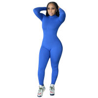 Womens Jumpsuit Hipster Invisible Zipper Deep V Neck Long Sleeve One Piece Overalls Active Wear Workout Sporty Skinny Catsuit