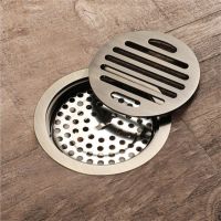 4 Green Bronze Round Mesh Floor Drain Deodorant Brass Bathroom Floor Drain Traps Drains