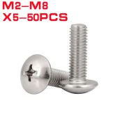 5-100pcs M2-M8 TM Phillips Truss Head screw Large Flat Round 304 A2-70 stainless steel Cross Bolt arge flat head screws