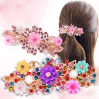 Flower Love Rhinestone Spring Clip Top hairpin Exquisite Hair Accessories