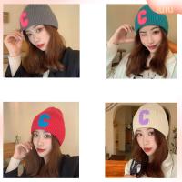 LULU Unisex สบายๆ อุ่น ป้องกันหู หมวกผ้ากำมะหยี่ หนาหมวกอบอุ่น ขนสัตว์ถักBeanies จดหมายหมวกถัก ใหม่U Nisexแฟชั่นแบรนด์ ฤดูใบไม้ร่วงฤดูหนาวหมวก