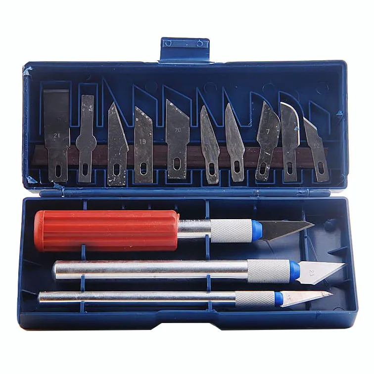 KNIFEZER Set Pisau Ukir Seni 13 in 1 Crafting Knife 3 Handle - A