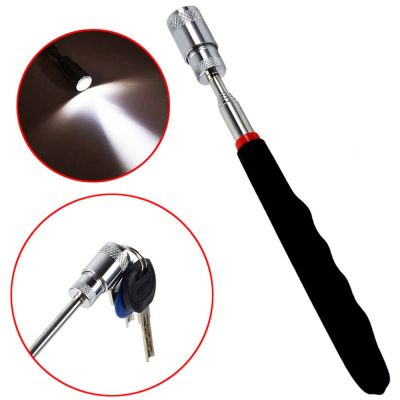 LED Flashlight Telescopic Magnetic Magnet Torch Pen Handy Tool Picking Up Iron Ring Coin Nut Bolt Extendable Pickup Flashlight