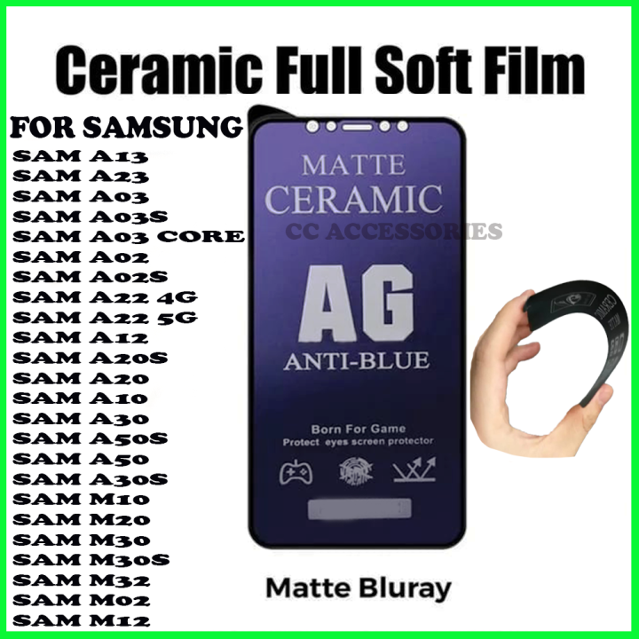 TEMPERED GLASS BLUE MATTE KERAMIK CERAMIC For Samsung A13 A23 A03