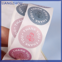 LIANGZHOU 500 labels ROLL Flower ขอบคุณสติกเกอร์จองเศษสำหรับตกแต่งของขวัญ