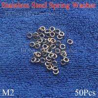 50Pcs M2 304Stainless Steel Spring Washer Plain Washer Shells Pad Spring Lock Washer Elastic Gasket Hardware Accessories