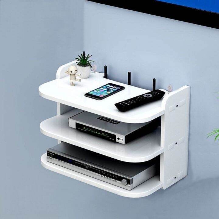 Rak Dinding Ambalan Gantung Hias Wifi Modem Dvd Hp Router 3 Susun ...