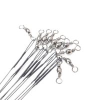 Holiday Discounts 20PCS Anti Bite Steel Fishing Line Steel Wire Leader With Swivel Fishing Accessory Lead Core Leash Fishing Wire 15CM-30CM