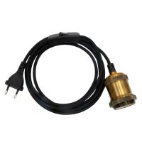 [Jkdddgl 689ร้อน] สายเคเบิล De Alimentación Para Enchufe Europeo Cable De Tela Con Interruptor E27 Portalámparas De Metal Vintage Para Luces Colgantes DIY