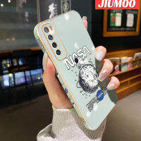 เคส JIUMOO สำหรับ Huawei Nova 7 Nova 7 Pro ลายตัวถังท้องฟ้าใหม่กรอบสี่เหลี่ยมชุบพื้นผิวเคสซิลิกาเจลนิ่มกันกระแทกเคสมือถือฝาครอบป้องกันเลนส์กล้องถ่ายรูปทั้งหมด