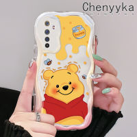 เคส Chenyyka สำหรับ Realme 6 Pro 6S Narzo เคสหมีน้ำผึ้งสีสันสดใสน่ารักเนื้อครีมนิ่มเคสมือถือกันกระแทกแบบใสที่สร้างสรรค์ปลอกป้องกันซิลิโคน