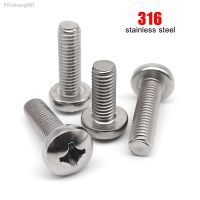 1/5/10/50pcs M1.6 M2 M2.5 M3 M4 M5 M6 M8 GB818 316 A4-70 Stainless Steel Cross Recessed Phillips Round Pan Head Screw Bolt