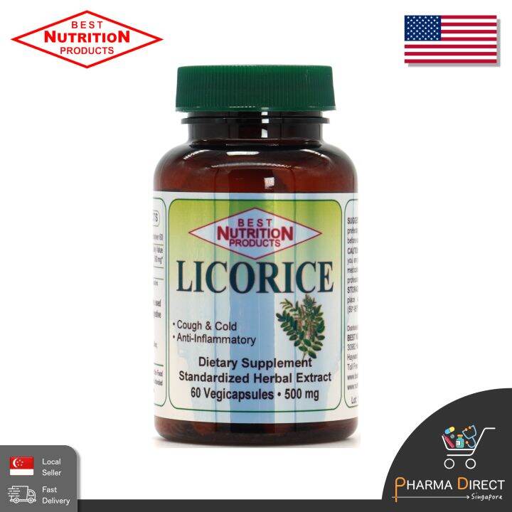 Best Licorice Cough & Cold Antiinflammatory 500 mg /60 Capsules Best Nutrition Made in USA