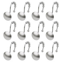 12pcs Dressing Room Firm Luxury Polished Easy Use Decorative Rust-resistant Modern Durable For Bathroom Rod With Glide Rollers Shower Curtain Hooks