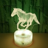 3d Illusion Lamp Led Childrens Night Light Horse Table Lamp for Bedroom Holiday Christmas Lights Decoration Gifts for Kids Night Lights