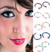 T6DA 3/5/10PCS 8mm Unisex ใส่ห่วง ปลอม คลิปออน แหวนจมูก เครื่องประดับร่างกาย ห่วงจมูก ไม่เจาะ