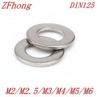 1000Pcs DIN125 304 Stainless Steel Flat Washer Plain Washer Gaskets m1.6 M2 M2.5 M3 M4 M5 M6