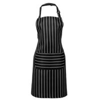 Apron, Apron for Cooking, with 1 Pockets and Adjustable Bib, Serving White Pinstripe