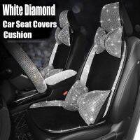 Universal Crystal Rhinestone White Diamond Car Interior Seat Covers Cushion Decoration For Women Ladies Gifts Auto Accessories