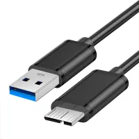 G5EATJ 30cm/50cm/1M 1ชิ้น สายข้อมูล สายดิสก์ การถ่ายโอนข้อมูล USB3.0ไมโครบีตัวผู้ สายไมโคร B สายเคเบิลซิงค์ข้อมูล สายเคเบิลอะแดปเตอร์ USB 3.0 สายฮาร์ดไดรฟ์