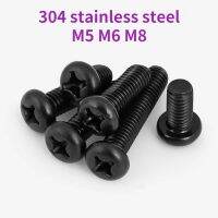 1/2/5/10/20/40Pcs M5 M6 M8 Tiny Small Micro Black 304 Stainless Steel Cross Phillips Pan Round Head Screw Bolt Length 5 100mm