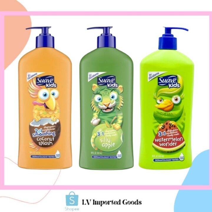【COD】 Suave 3 In 1 Kids Shampoo Conditioner and Body Wash 532ml Lazada PH