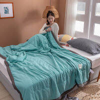 2021 Summer Gray Air Condition Quilts duvet with little white Pompons bed linens Washed cotton throw blankets Solid bedding