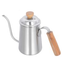 650Ml Thickened Stainless Steel Gooseneck Spout Coffee Pot with Wooden Handle Coffee Kettle