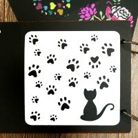 13 ซม.น่ารัก Cat Paw Footprint DIY Craft Layering Stencils ภาพวาด Scrapbooking ปั๊มลายนูน Album Card แม่แบบ-hsdgsda