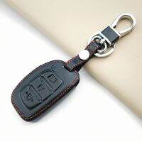 ☾卐 For Hyundai Elantra I10 I20 I30 HB20 IX25 IX35 IX45 TUCSON Avante 100 Leather Car Smart Key Cover Case Shell Holder Keychain