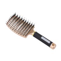 Boar Hair Brush Hair Comb Curved Vented Styling Hairbrush Detangling Thick Hair Massage Blow Drying Brush Hairbush Comb for Hair