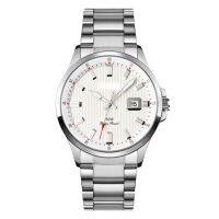 ⌚นาฬิกาควอตซ์อนาล็อกสำหรับผู้ชายที่มีจอแสดงปฏิทินสังกะสีสายโลหะผสมนาฬิกาข้อมือนาฬิกาเปลี่ยนวันที่อัตโนมัติแฟชั่น H9ของขวัญที่ดีที่สุด