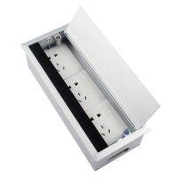 ☋❆◊ 1Pcs Socket Cable Box Flip Aluminum Alloy Desktop Cable Box Socket Box For Office Desk USB Socket Hidden Box Wire Hole Covers