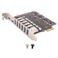 PCIe to USB 3.2 Gen 2 Card 8-Port (6X Type-A +2X Type-C) Converter PCIE Splitter VIA+ Chip for Desktop Computer